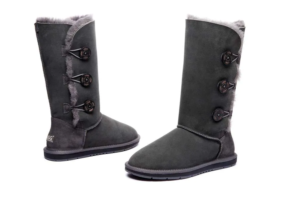 Australian Shepherd®  UGG Boots Australia Premium Double Face Sheepskin Tall Triple button Water Resistant #15902