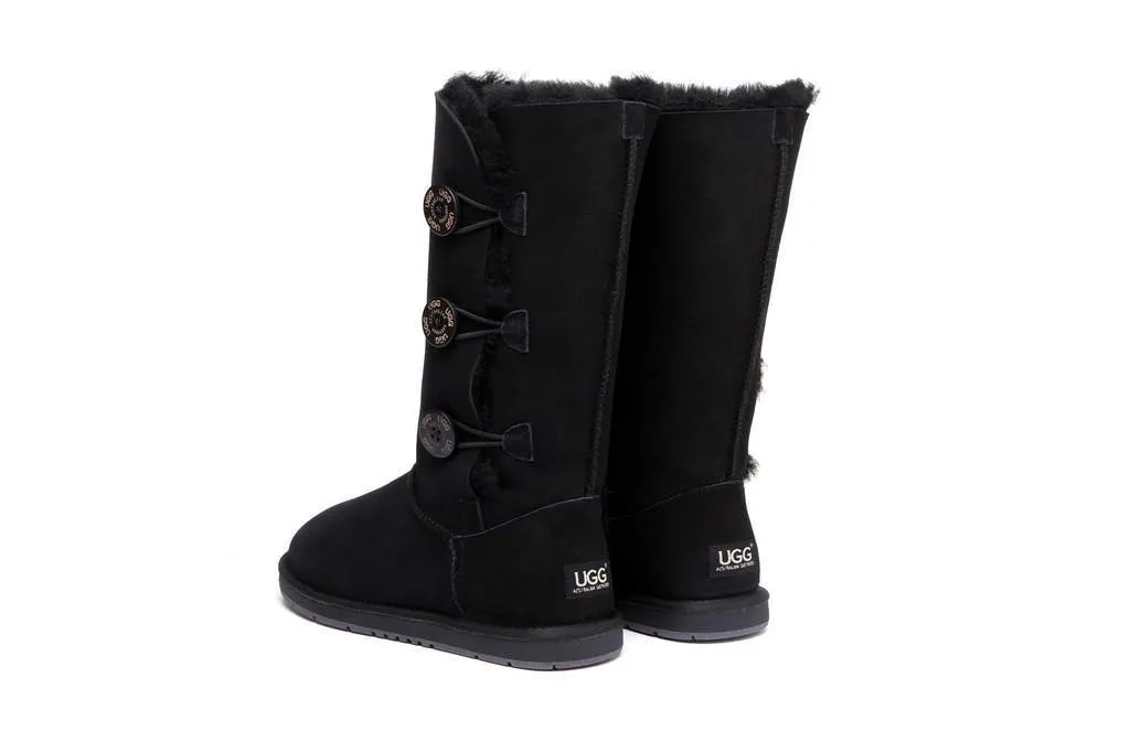Australian Shepherd®  UGG Boots Australia Premium Double Face Sheepskin Tall Triple button Water Resistant #15902