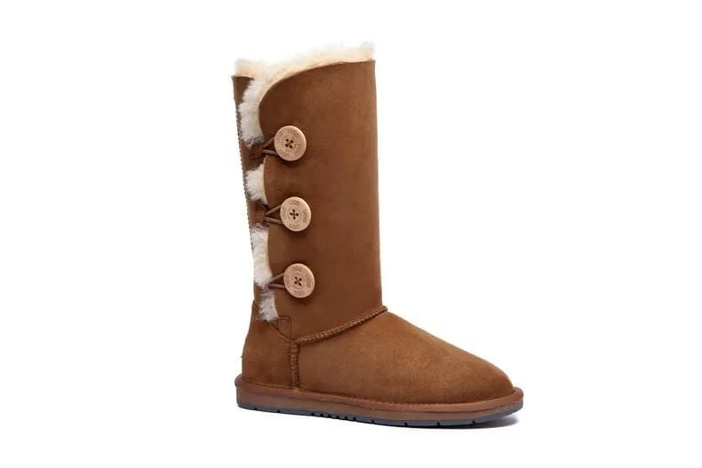 Australian Shepherd®  UGG Boots Australia Premium Double Face Sheepskin Tall Triple button Water Resistant #15902
