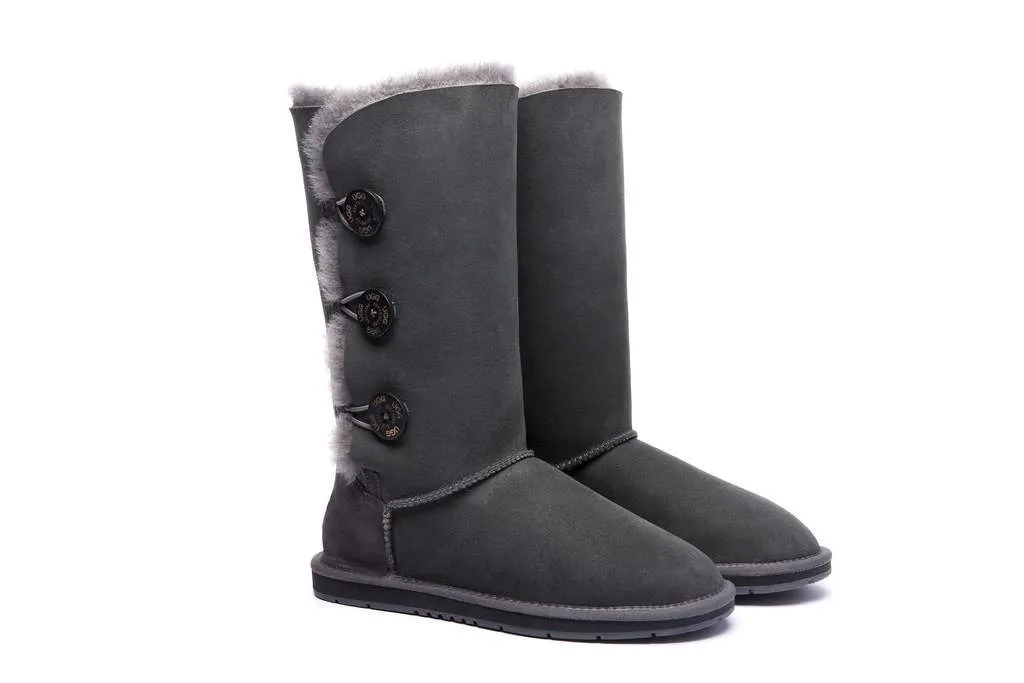 Australian Shepherd®  UGG Boots Australia Premium Double Face Sheepskin Tall Triple button Water Resistant #15902