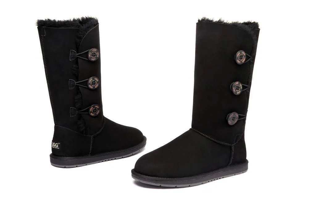 Australian Shepherd®  UGG Boots Australia Premium Double Face Sheepskin Tall Triple button Water Resistant #15902