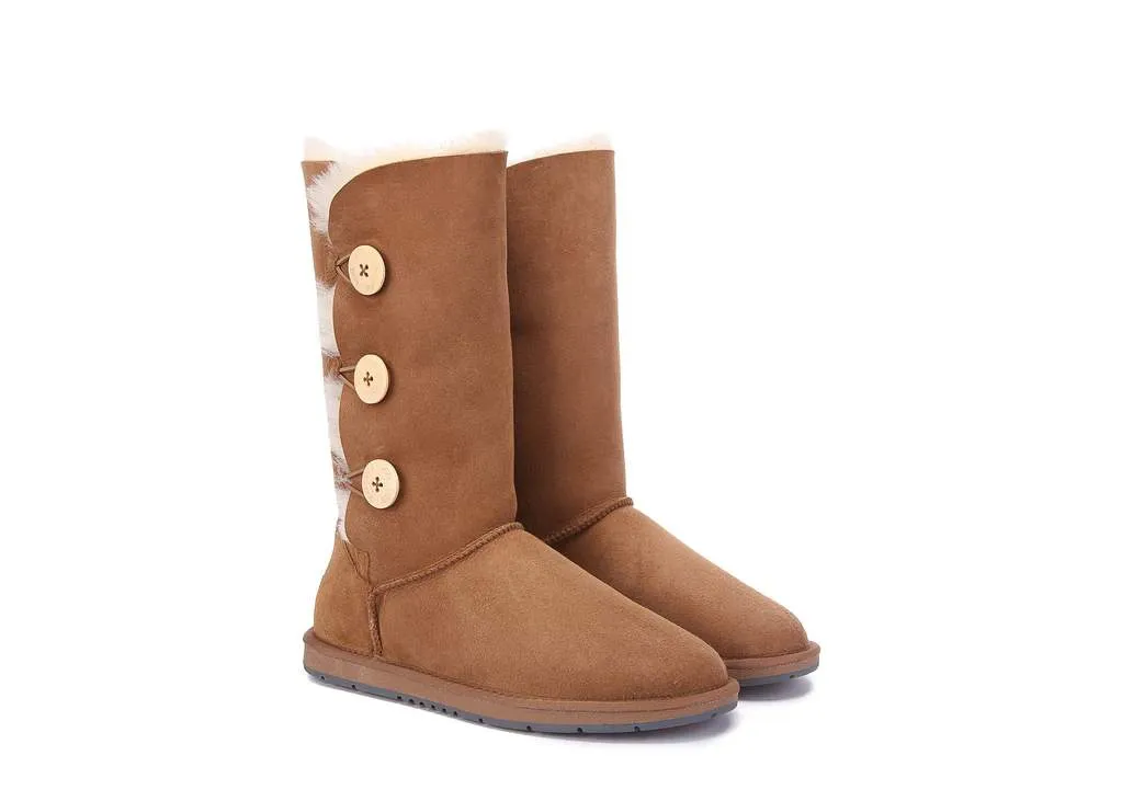 Australian Shepherd®  UGG Boots Australia Premium Double Face Sheepskin Tall Triple button Water Resistant #15902