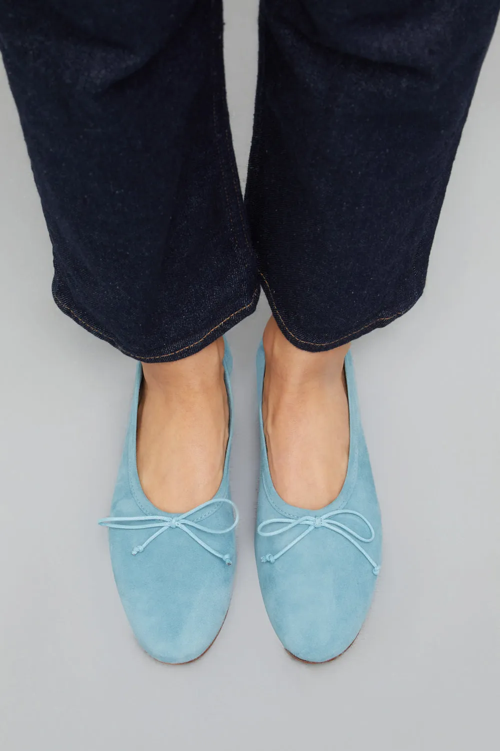Ava Ballet Flats in Blue Suede