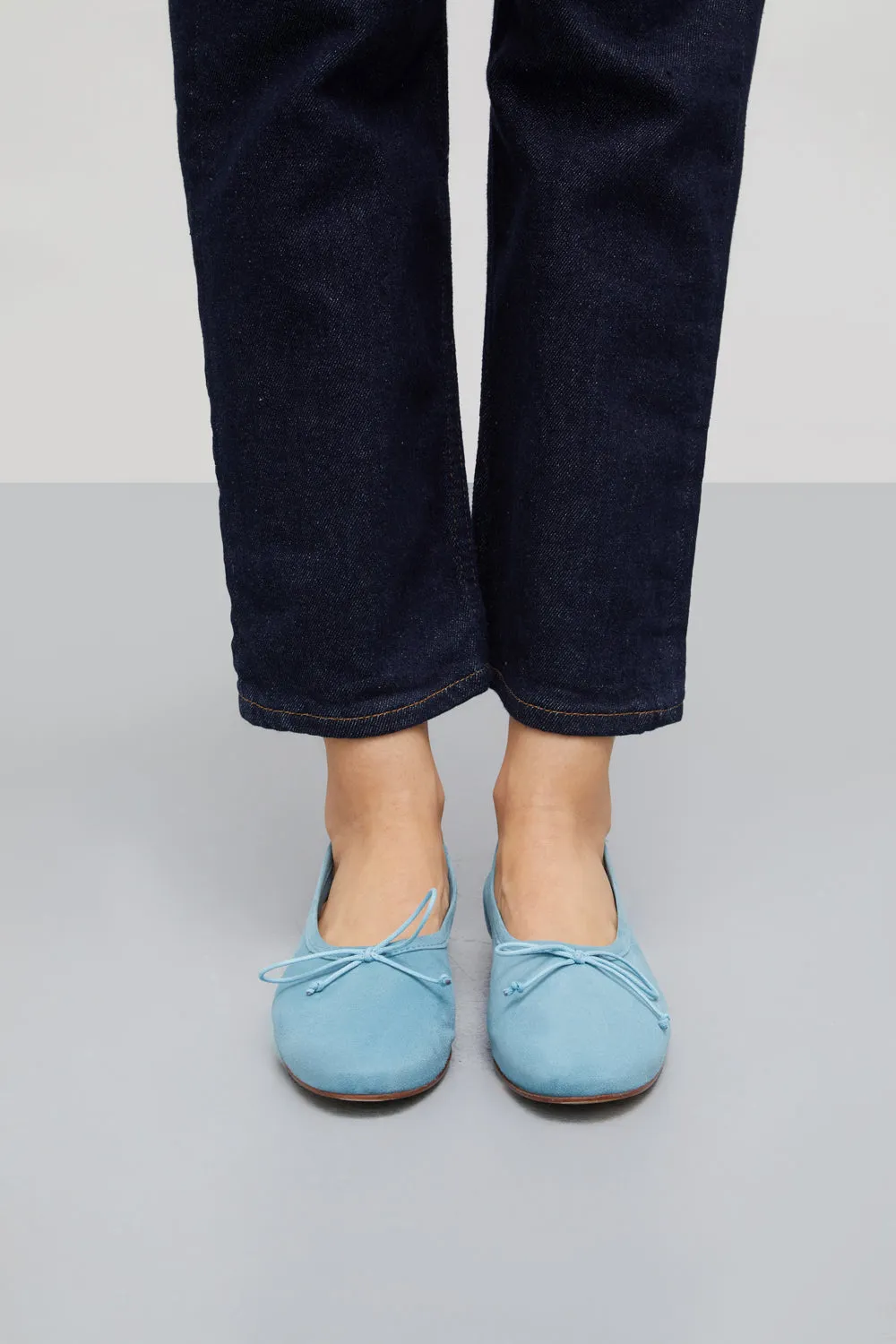 Ava Ballet Flats in Blue Suede