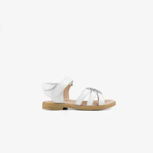 Baby's White Heart Leather Sandals