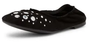 Cecelia New York Jacob Ink Black Suede Elastic Womens Ballet Flats Flexible Shoe