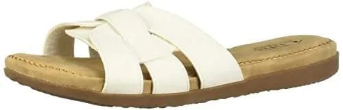 CLIFFS BY WHITE MOUNTAIN Fredie Women's Slide Sandal, White/Sueded/Smooth, 10 M