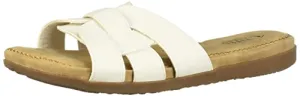 CLIFFS BY WHITE MOUNTAIN Fredie Women's Slide Sandal, White/Sueded/Smooth, 10 M