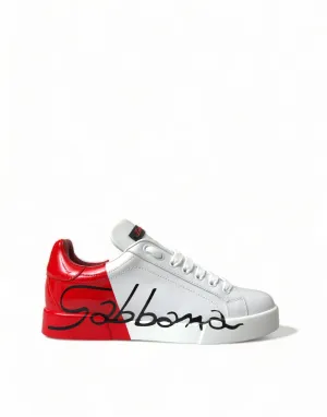 Dolce & Gabbana Hvid Rød Dame Sneakers