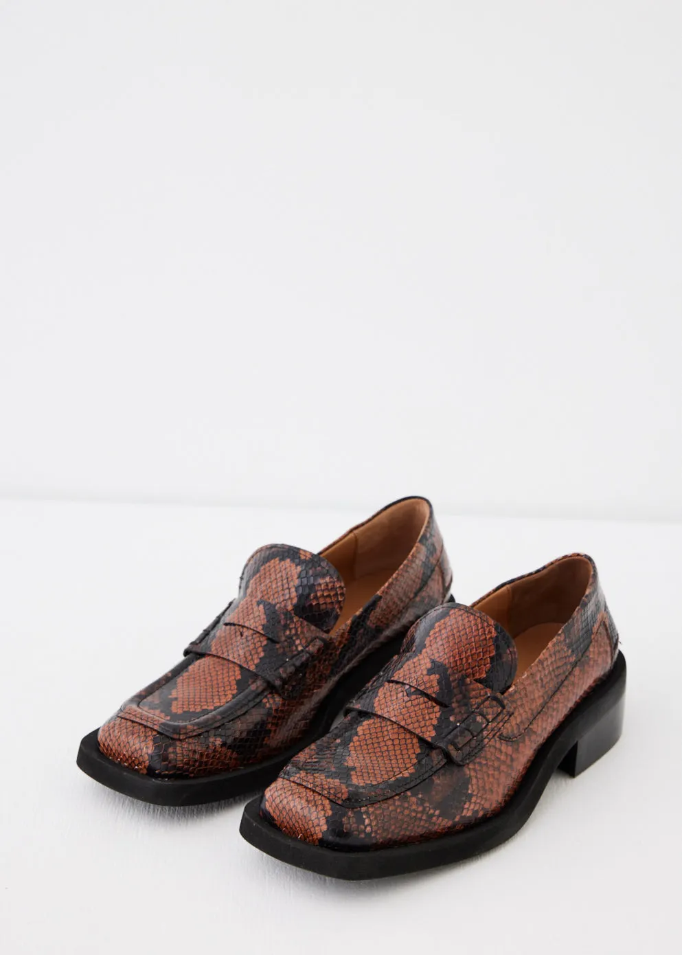 Embossed Snakeskin Loafers