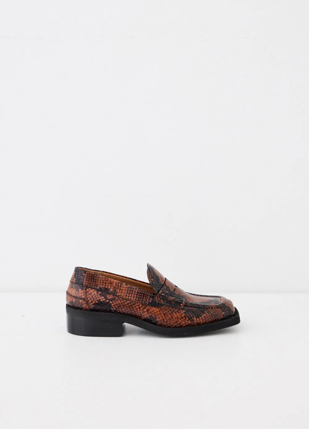 Embossed Snakeskin Loafers