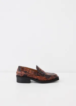 Embossed Snakeskin Loafers