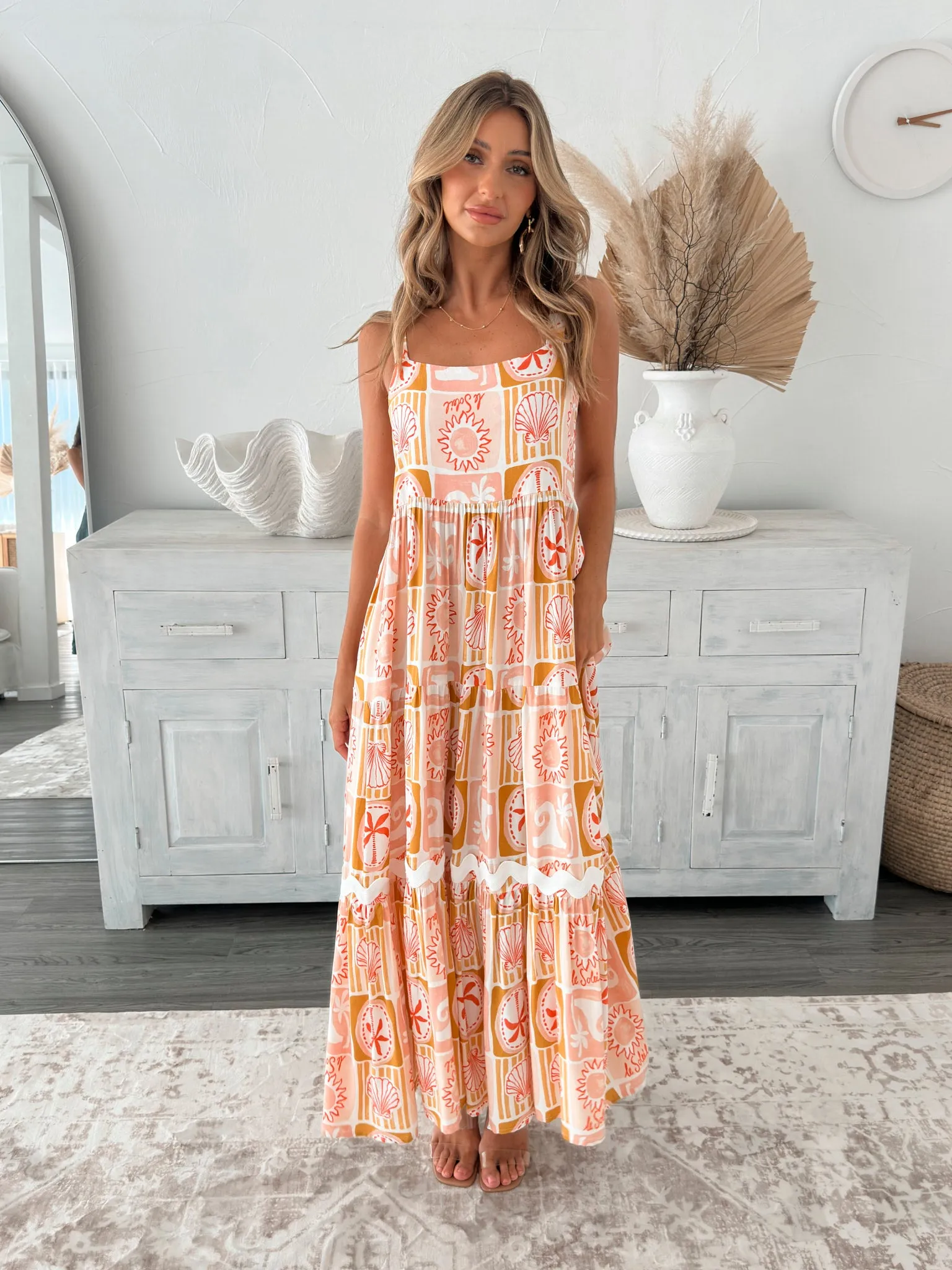 Felyra Dress - Peach Print