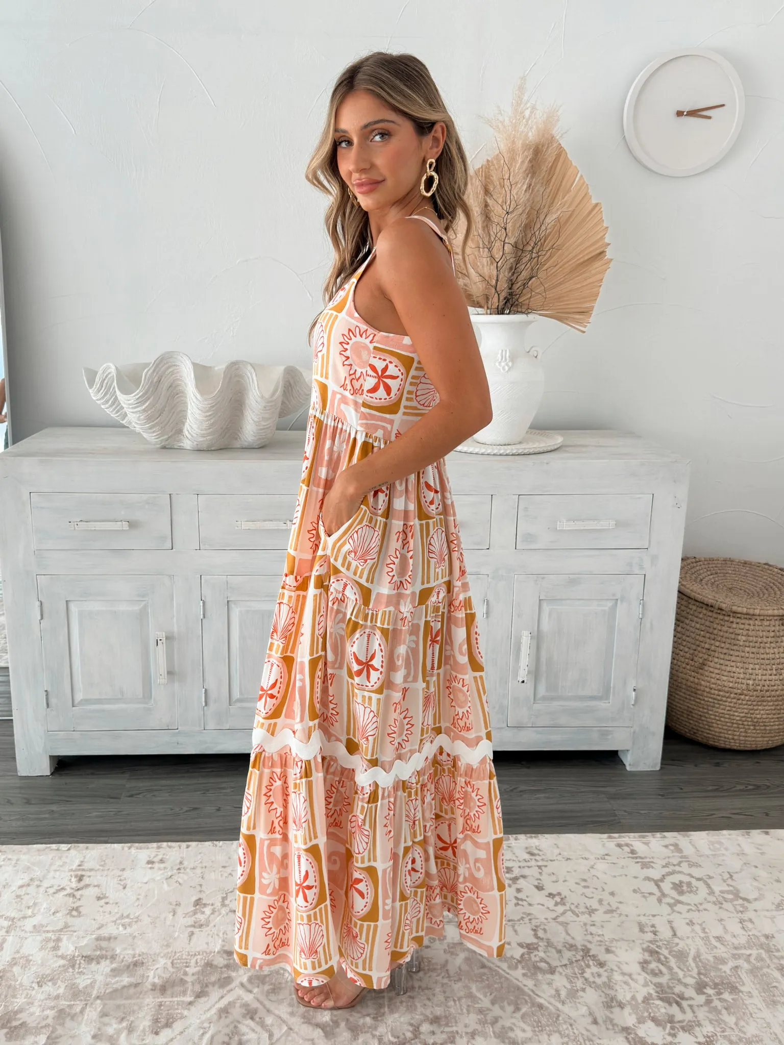 Felyra Dress - Peach Print