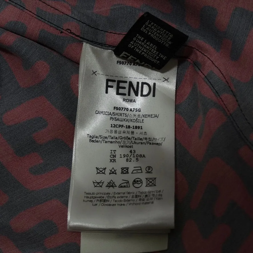 Fendi Monogram Button Down Shirt