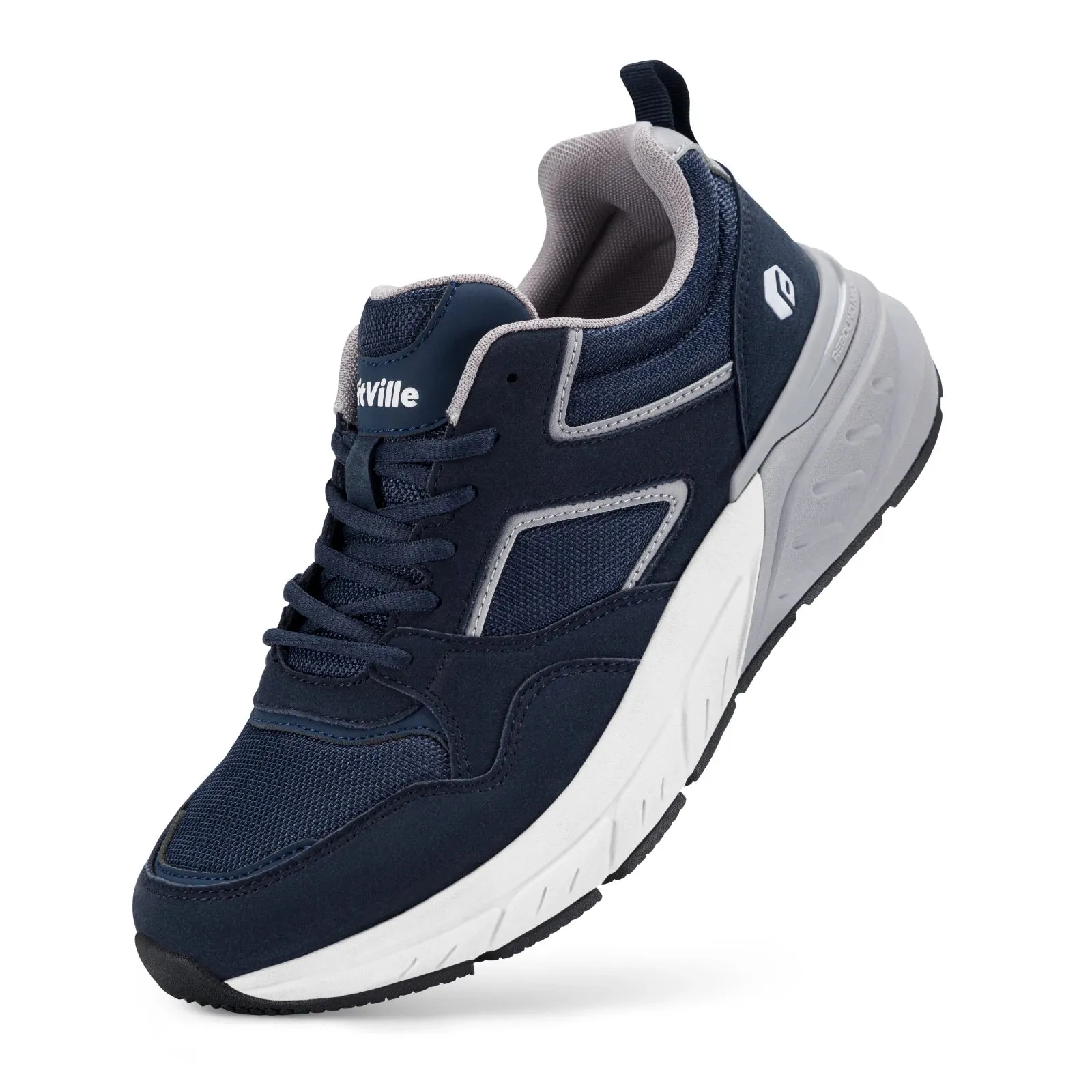 FitVille Newest Running Shoes for Men Wide Width Sneakers with Arch Support for Flat Feet Heel Pain Relief Plantar Fasciitis