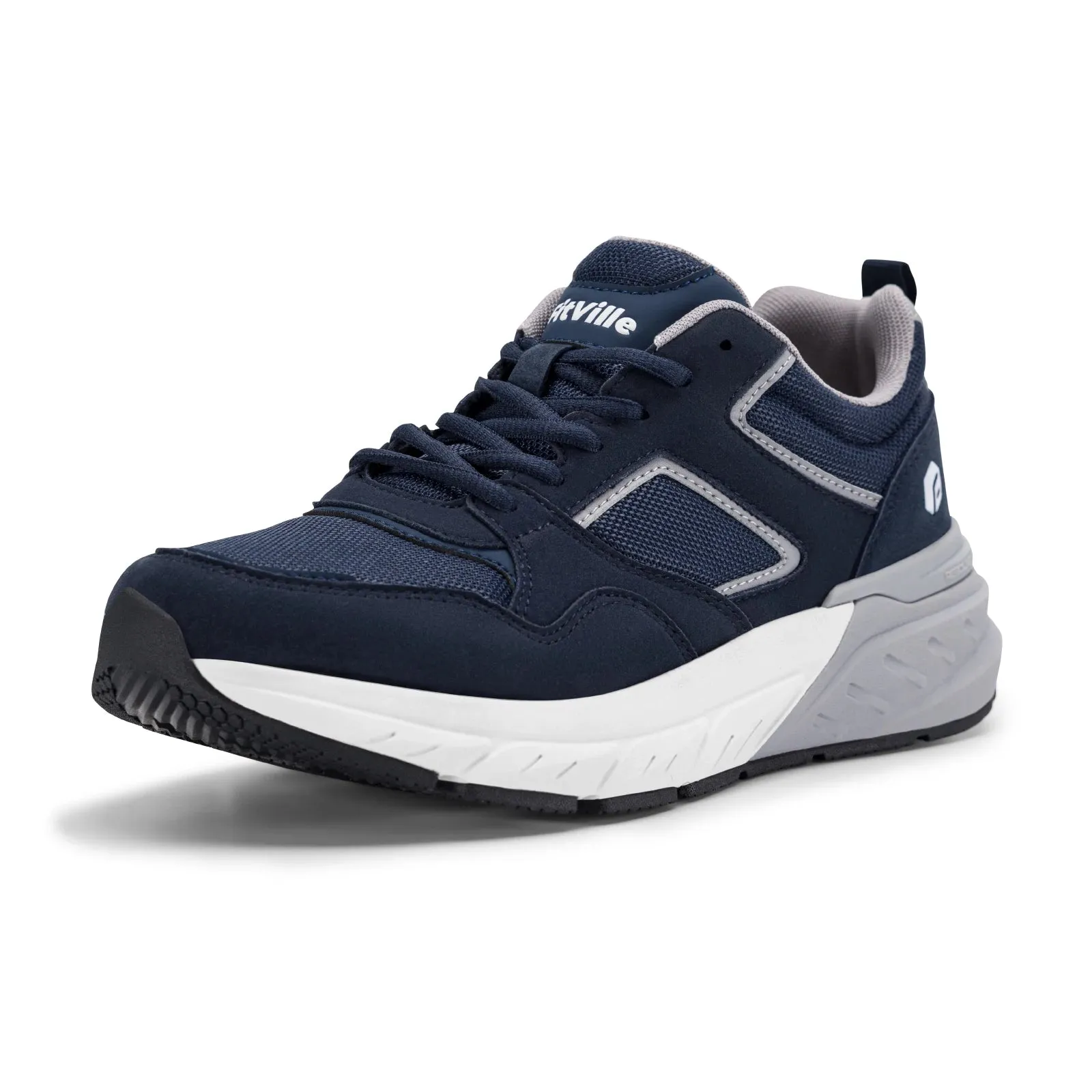 FitVille Newest Running Shoes for Men Wide Width Sneakers with Arch Support for Flat Feet Heel Pain Relief Plantar Fasciitis