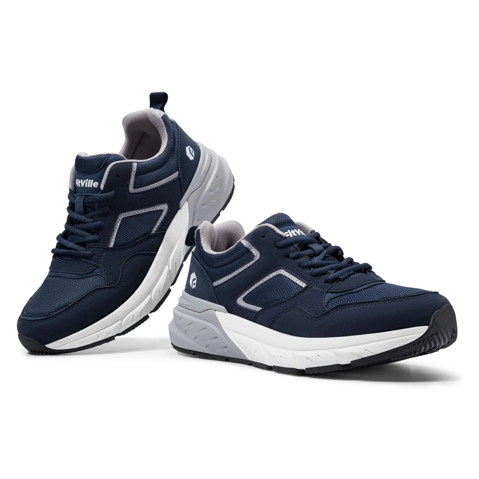 FitVille Newest Running Shoes for Men Wide Width Sneakers with Arch Support for Flat Feet Heel Pain Relief Plantar Fasciitis