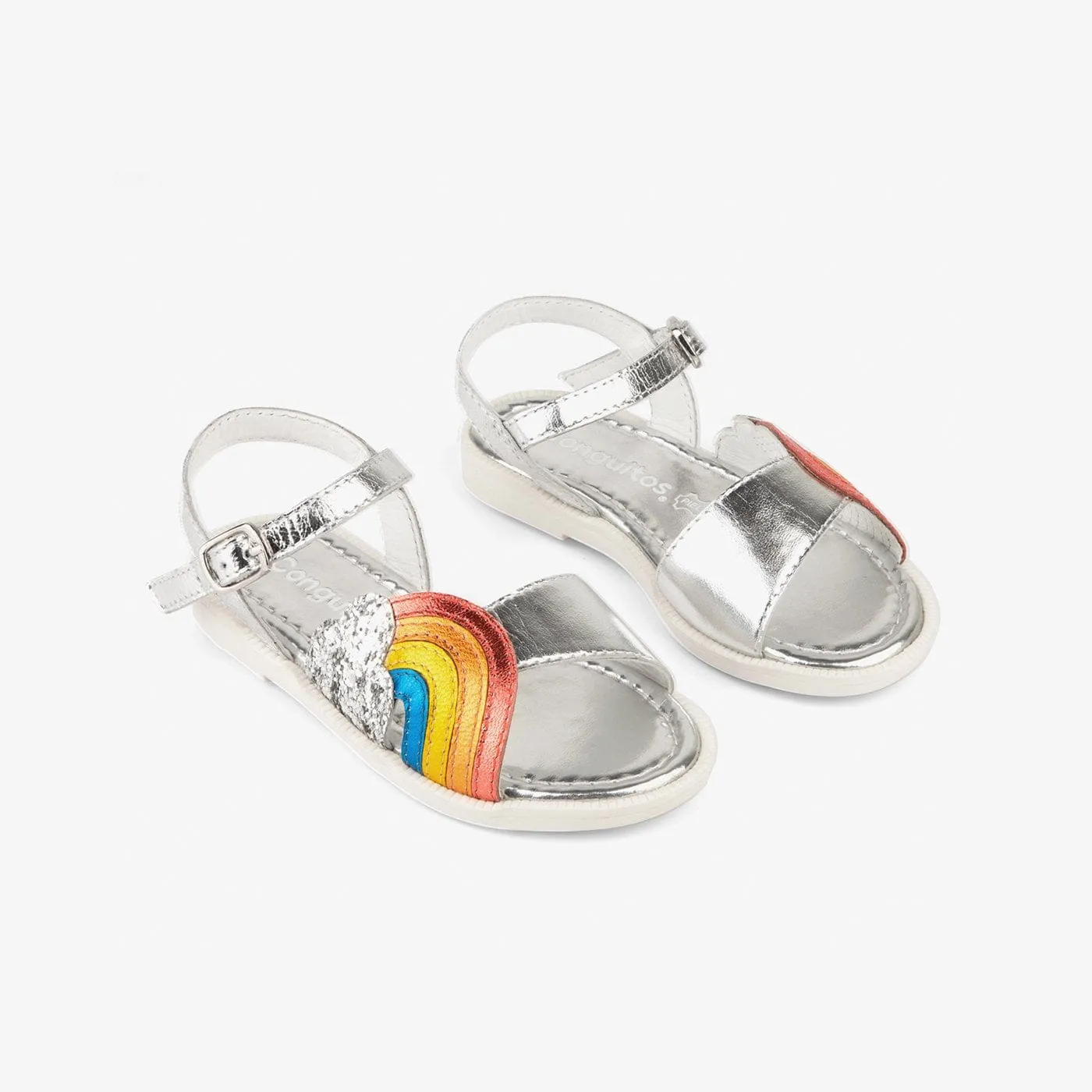 Girl's Rainbow Leather Sandals