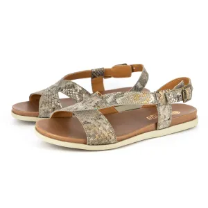 Harare : Ladies Leather Sandal in Opal Rockafella