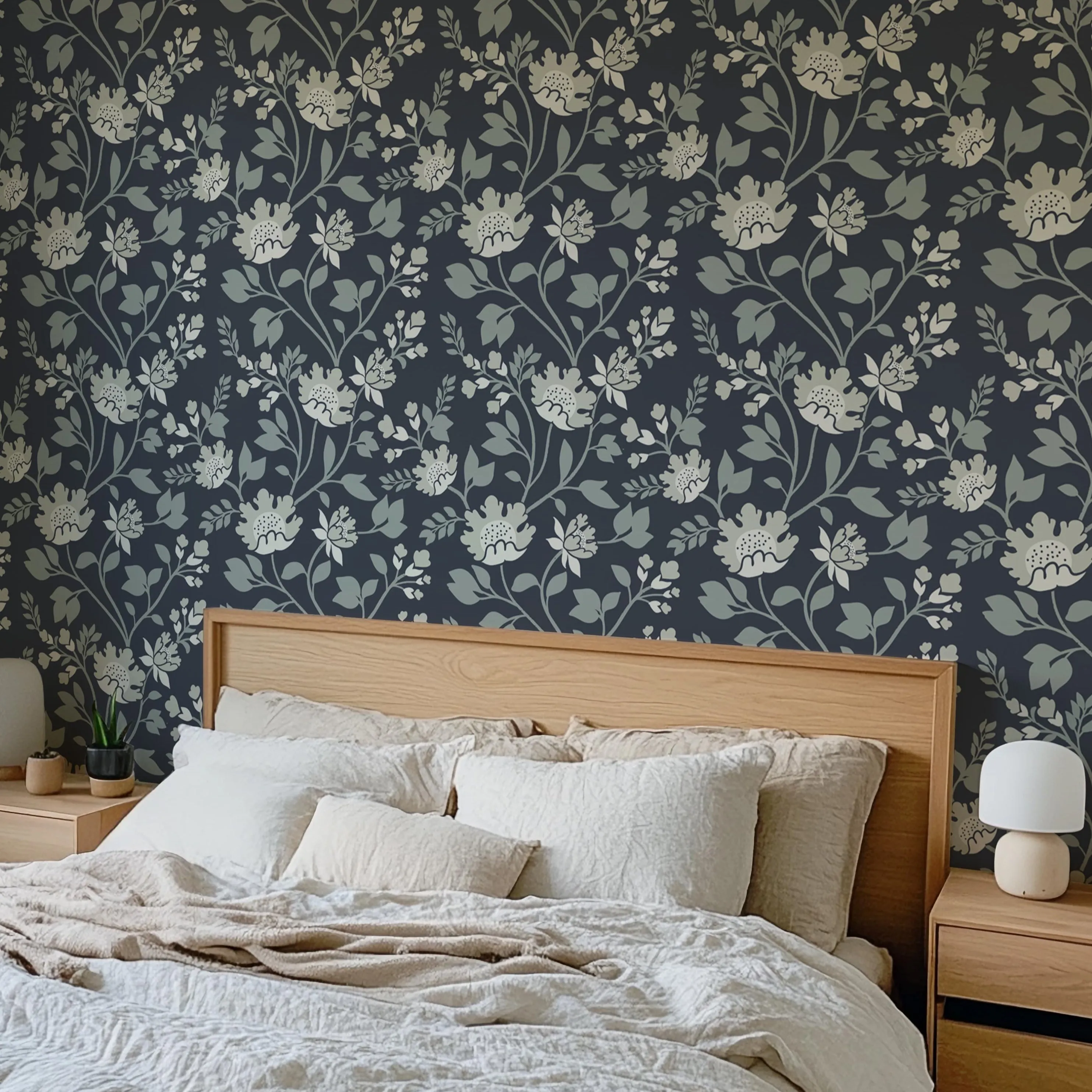 Hedgerow Bloom Wallpaper – Botanical Elegance