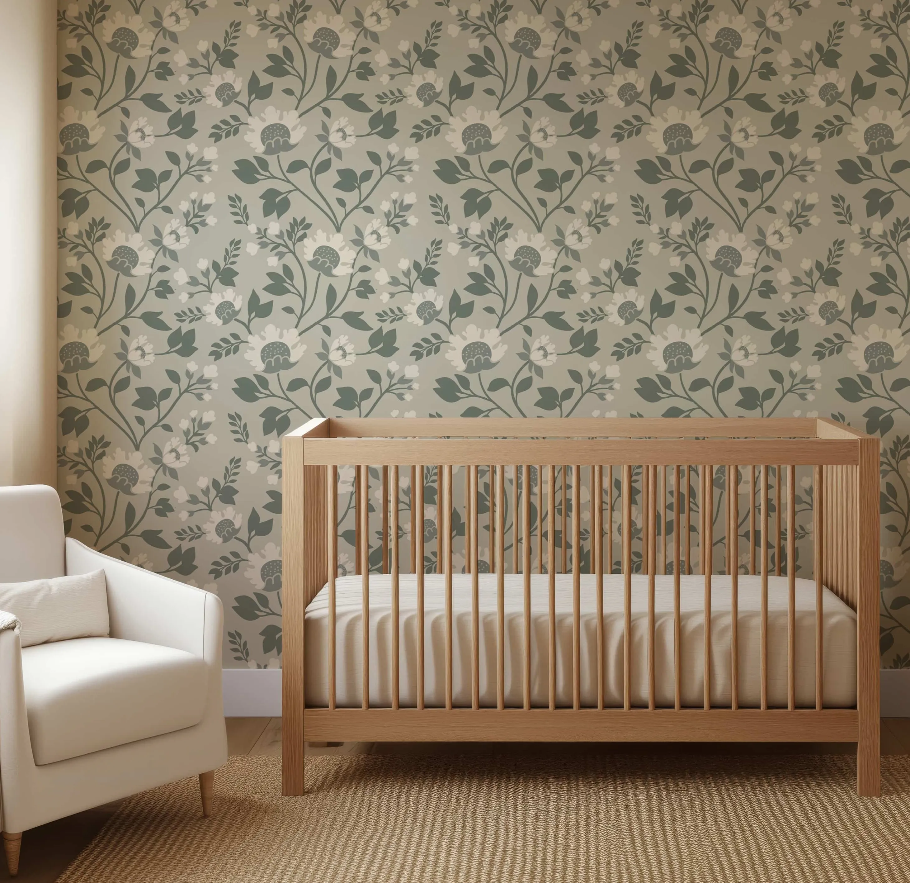 Hedgerow Bloom Wallpaper – Botanical Elegance