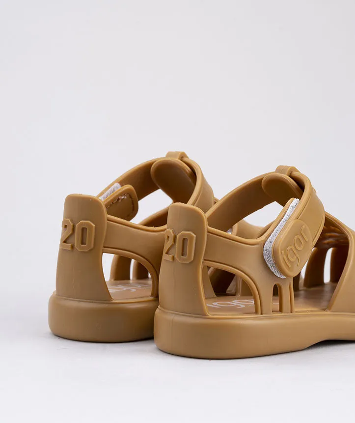 Igor Tobby Solid Mustard Tan Brown Jelly Sandals