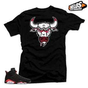 Jordan 6 Retro Black Infrared-Bull 6  Black Tee