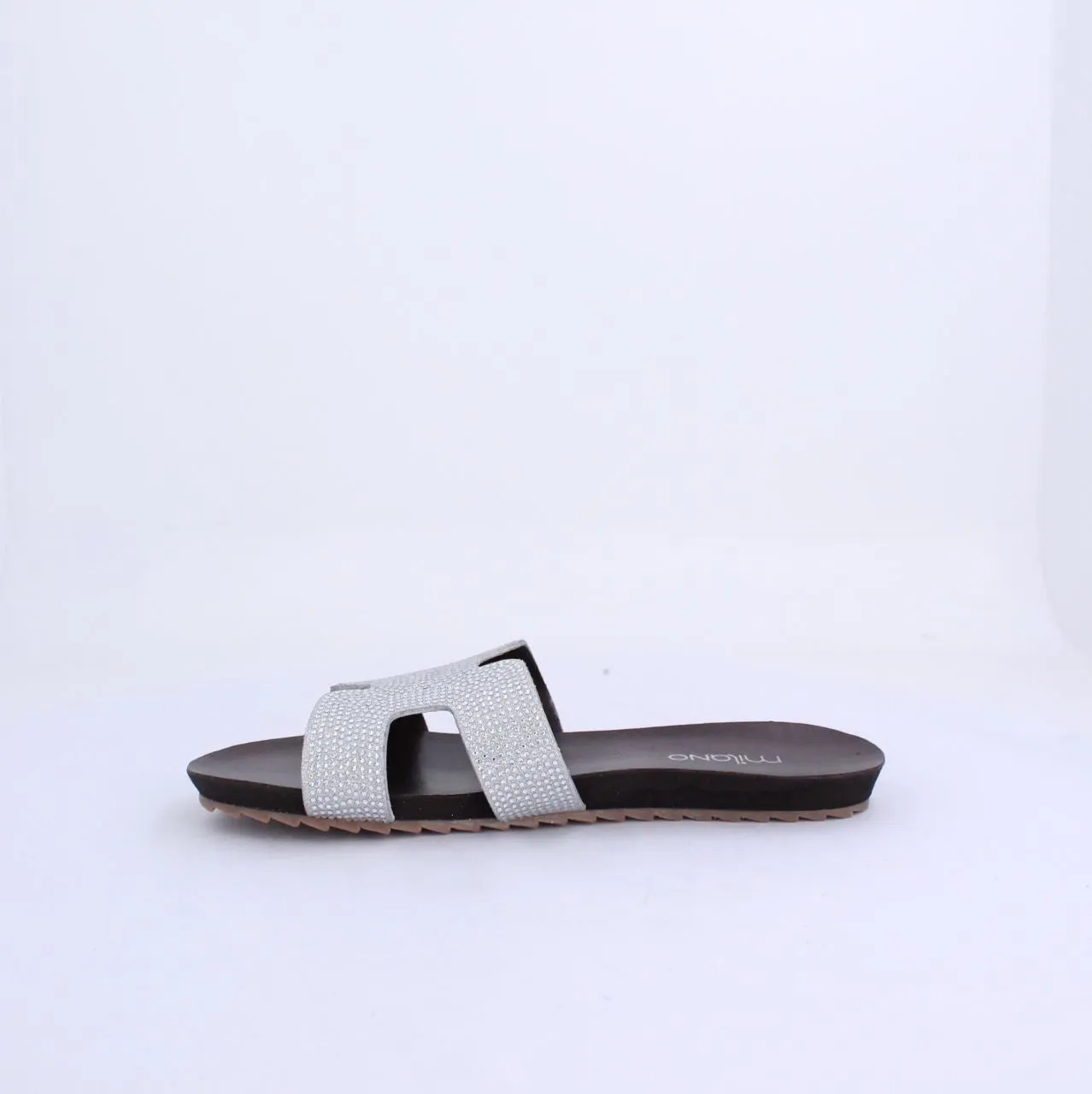 MADDIE SLIDE FLAT - SILVER