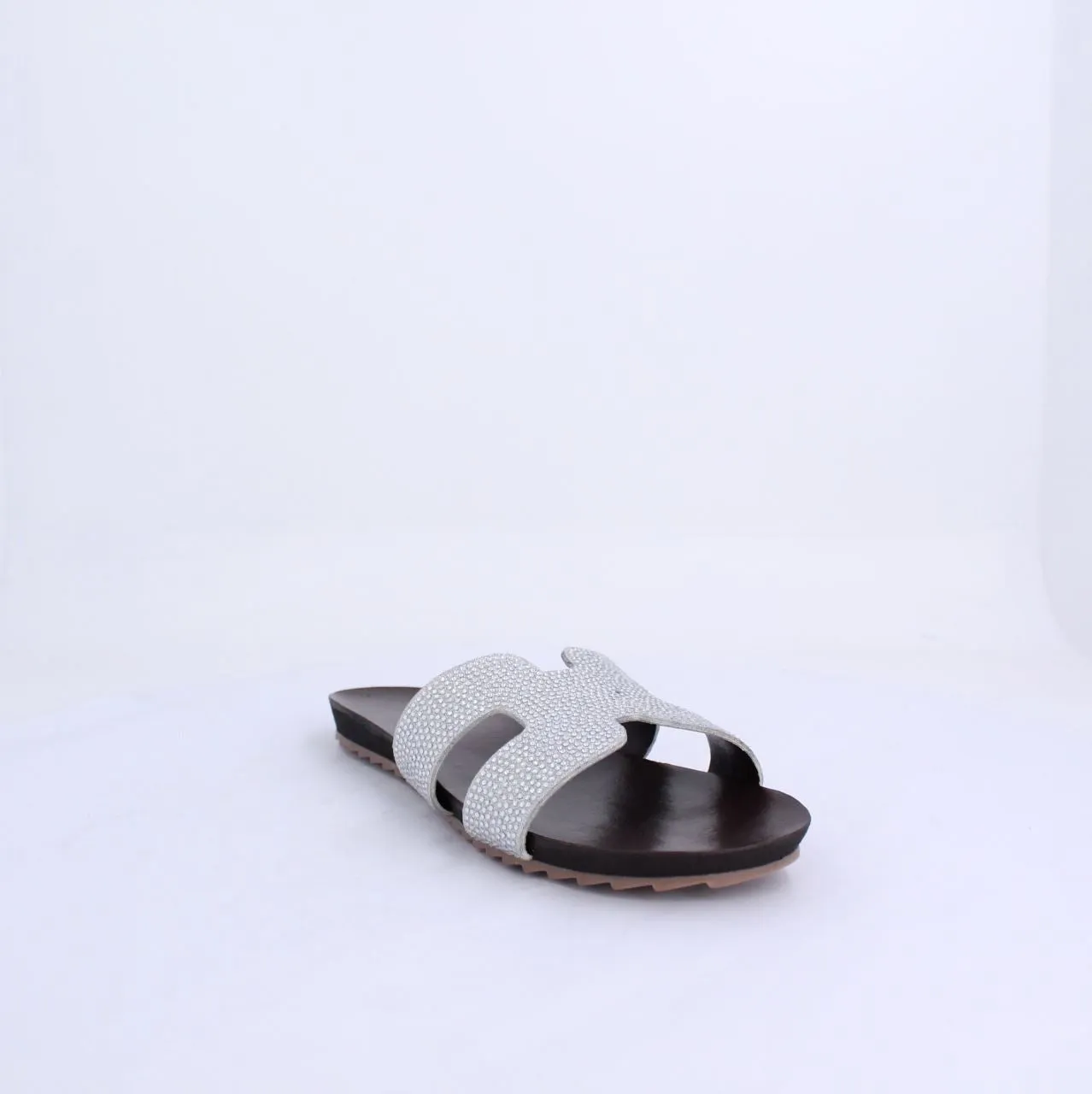 MADDIE SLIDE FLAT - SILVER