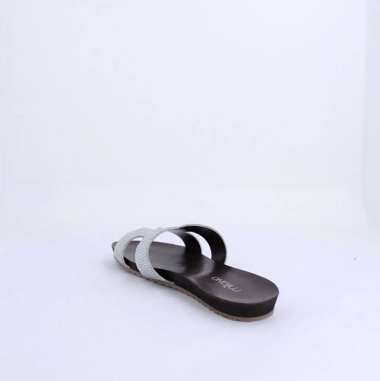 MADDIE SLIDE FLAT - SILVER