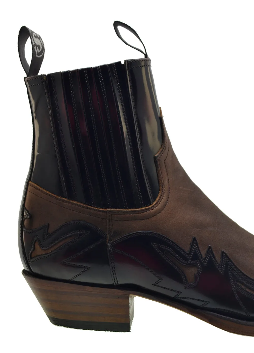 Men's Cowboy Boots Sendra 4660 Fuchsia Leather Cuban Heel