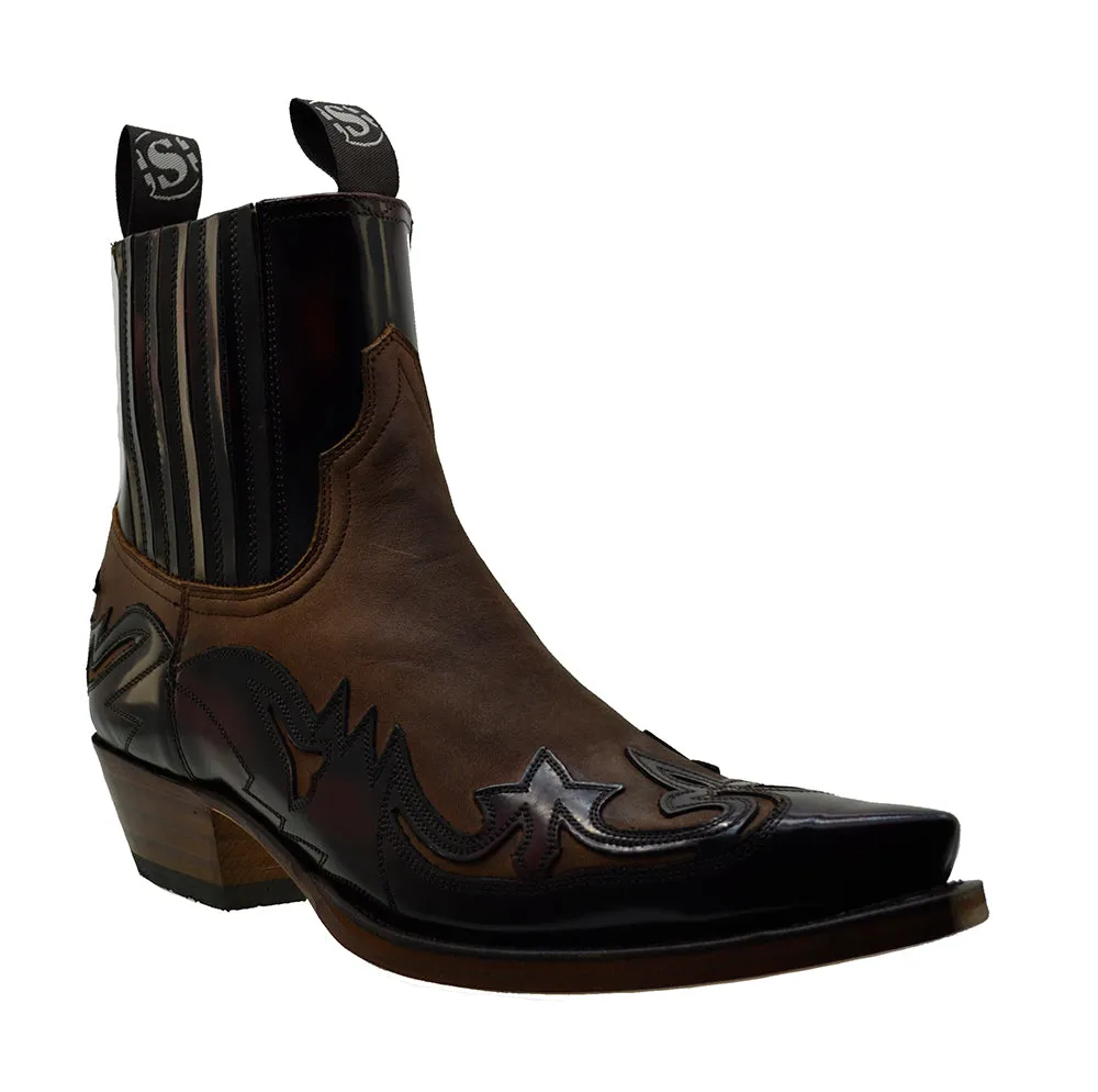 Men's Cowboy Boots Sendra 4660 Fuchsia Leather Cuban Heel