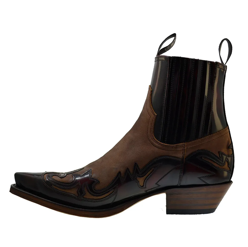 Men's Cowboy Boots Sendra 4660 Fuchsia Leather Cuban Heel