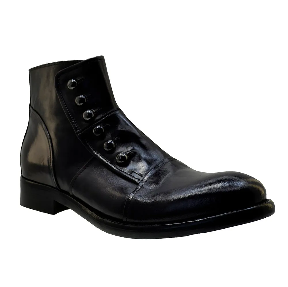 Men's Italian Shoes Jo Ghost 1225 Melanzana Leather Formal Ankle Boots