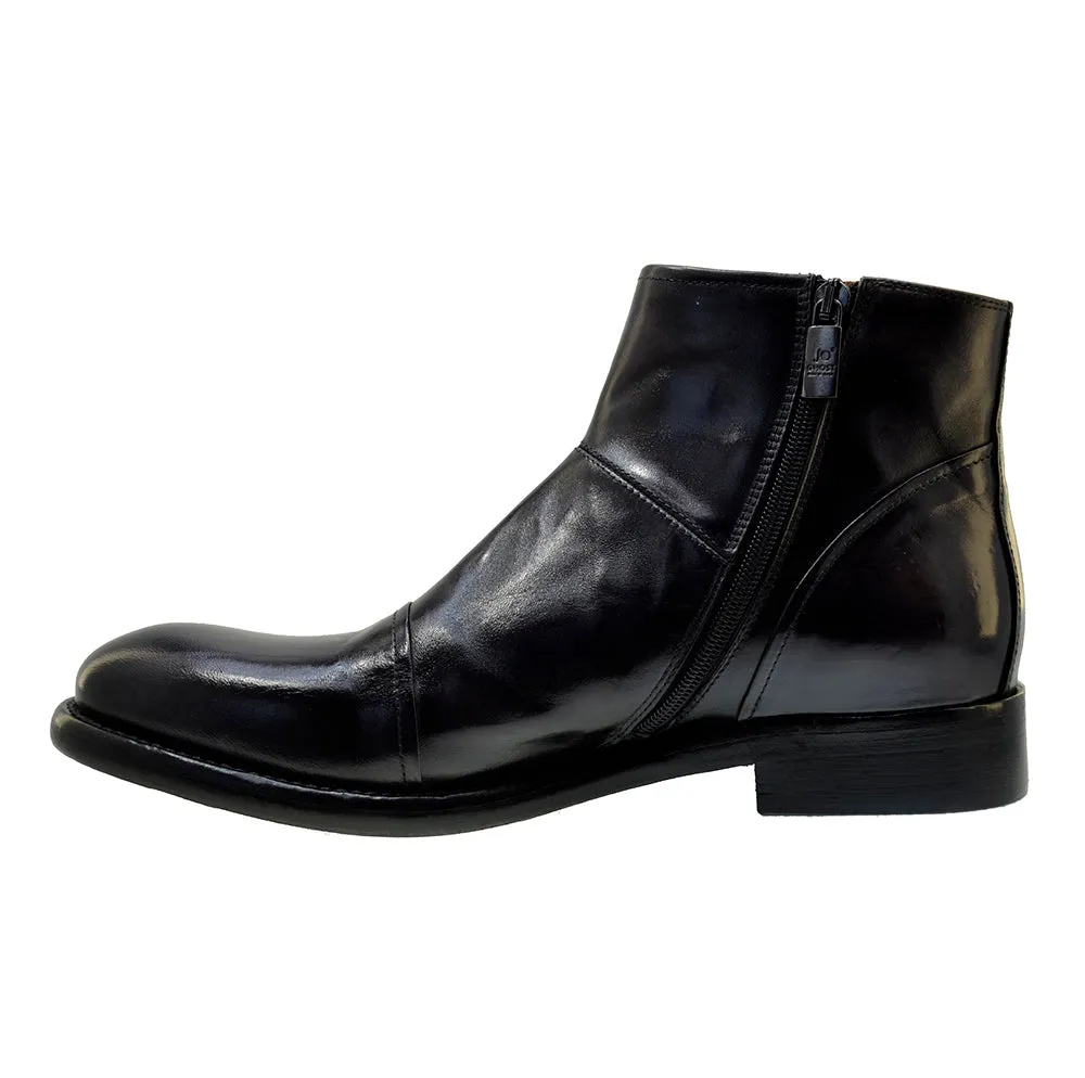 Men's Italian Shoes Jo Ghost 1225 Melanzana Leather Formal Ankle Boots