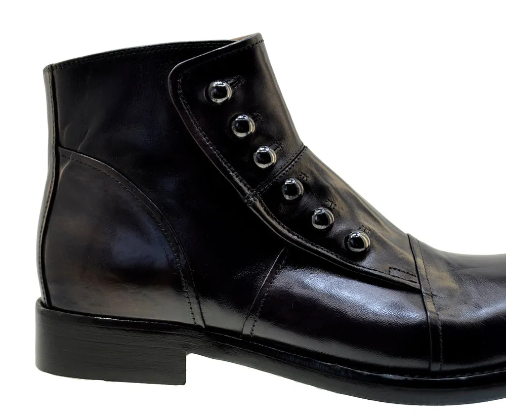 Men's Italian Shoes Jo Ghost 1225 Melanzana Leather Formal Ankle Boots