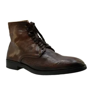 Men's Italian Shoes Jo Ghost 3274 Brown Vintage Leather Chelsea Boots