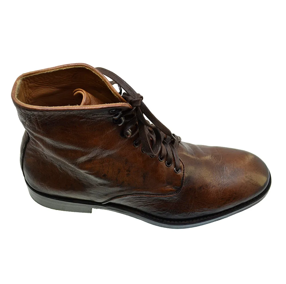 Men's Italian Shoes Jo Ghost 3274 Brown Vintage Leather Chelsea Boots