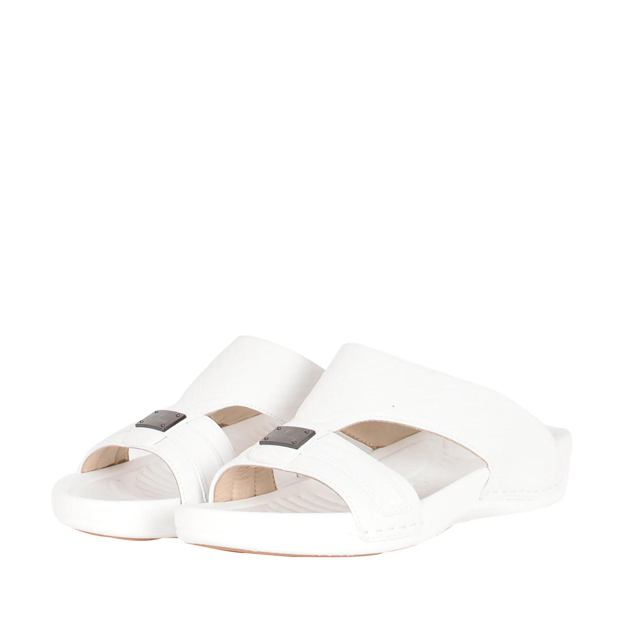 Mens Patterned Strap Sandals White