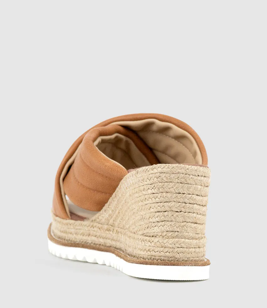 MORGAN Quilted Crossover Espadrille in Tan