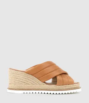 MORGAN Quilted Crossover Espadrille in Tan