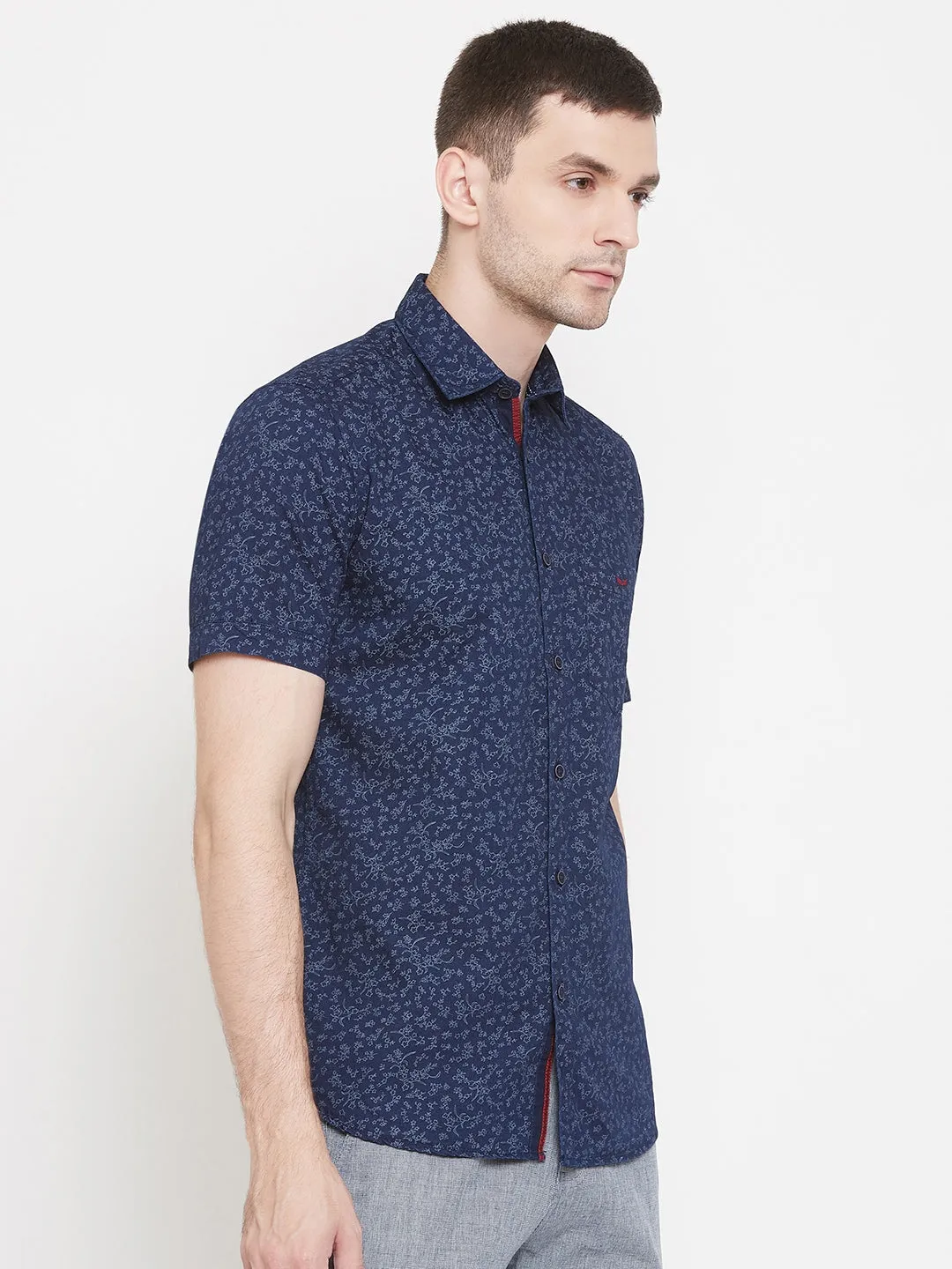 Navy Blue Printed shirt