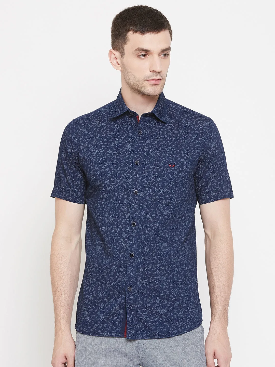 Navy Blue Printed shirt