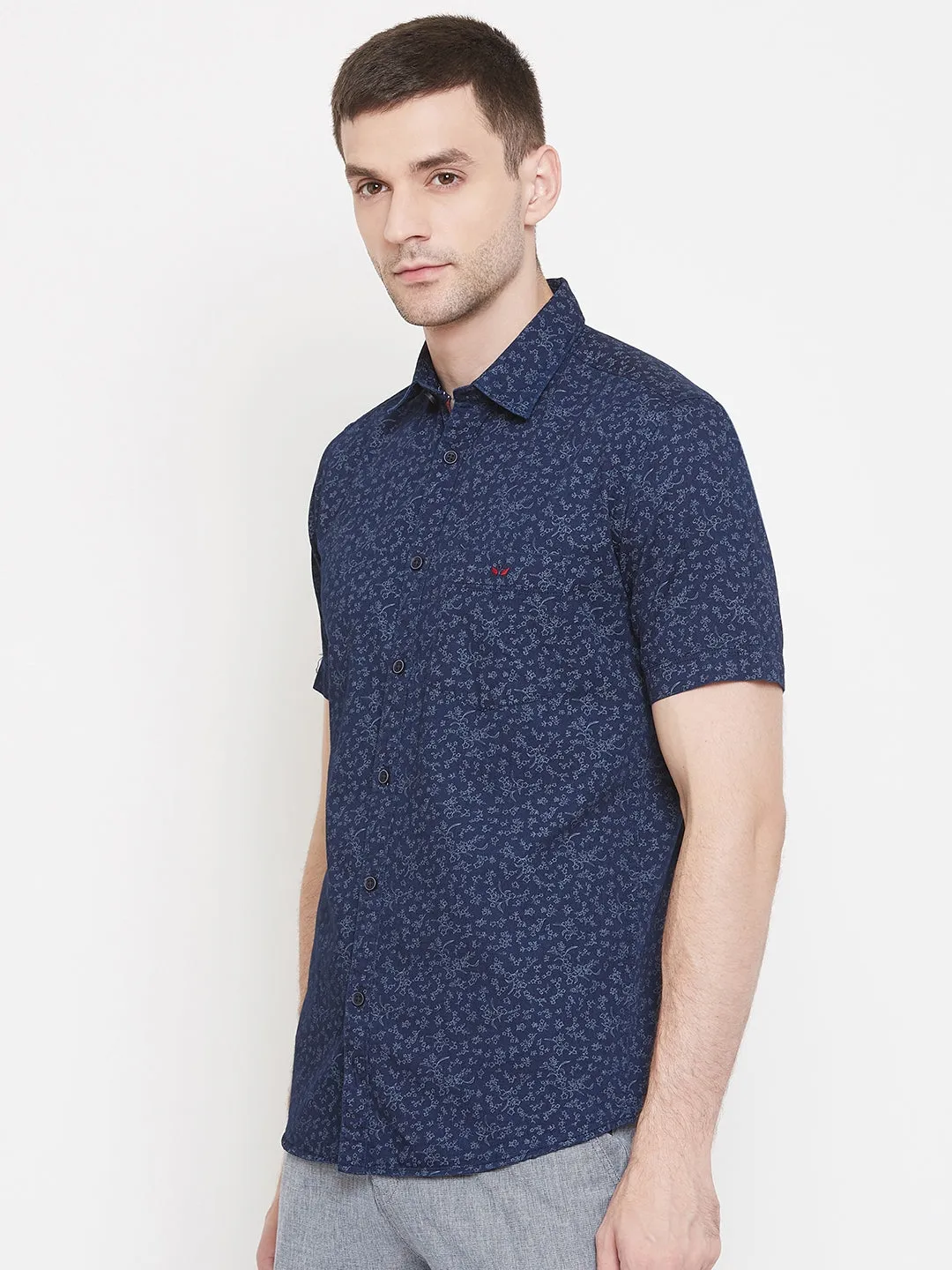 Navy Blue Printed shirt