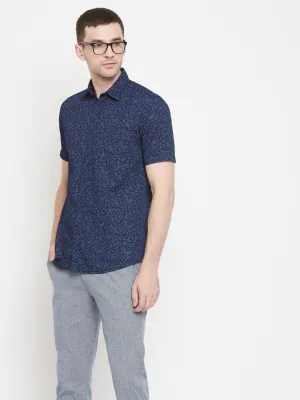 Navy Blue Printed shirt