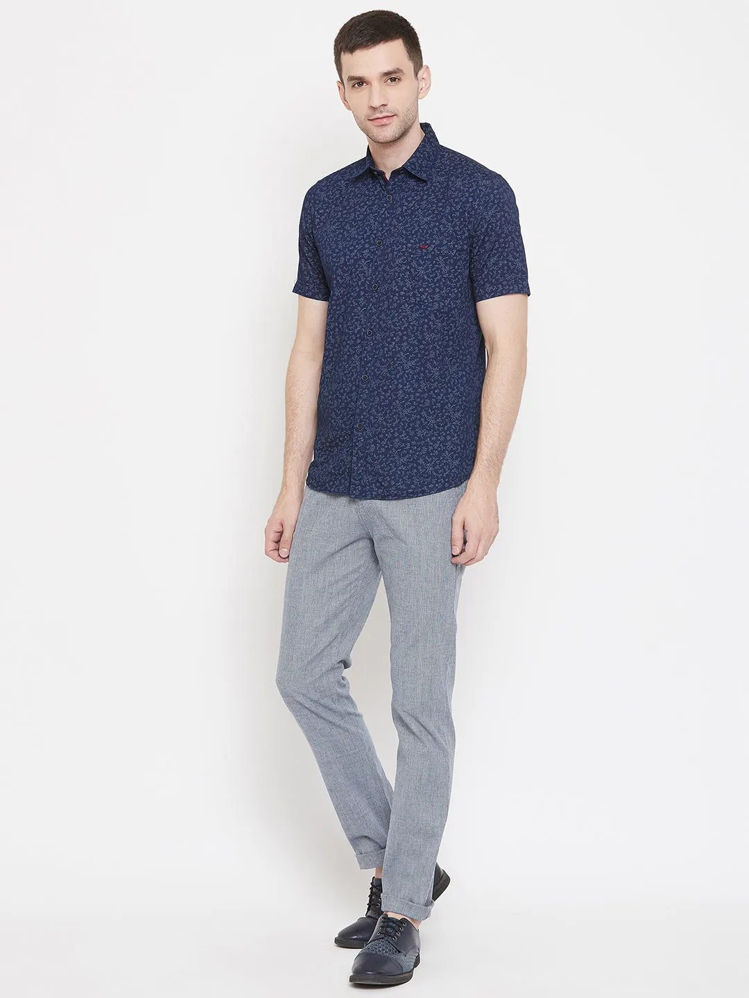 Navy Blue Printed shirt