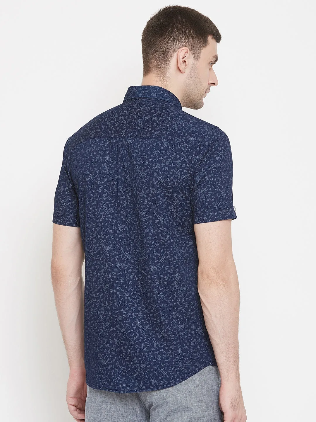 Navy Blue Printed shirt