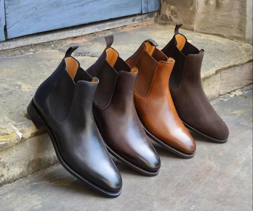 New Latest Chelsea Leather Boots Men