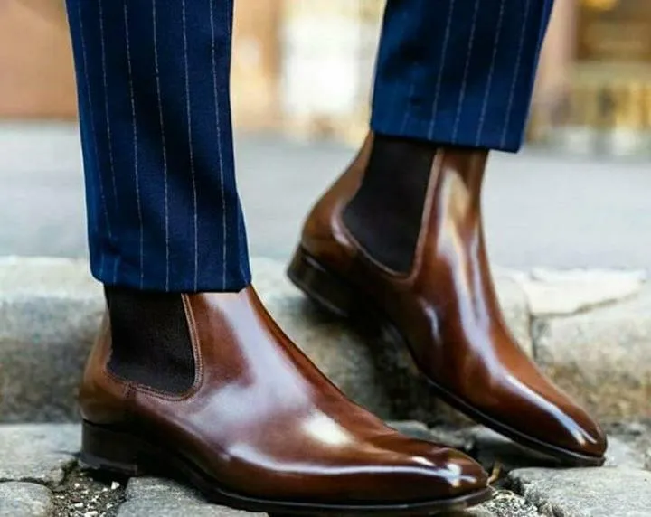 New Latest Chelsea Leather Boots Men